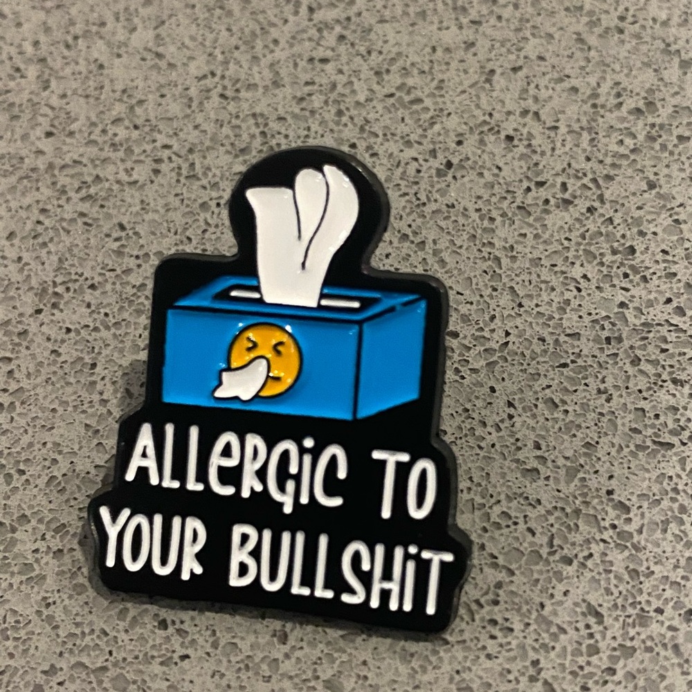 Humorous Blue Enamel Pin